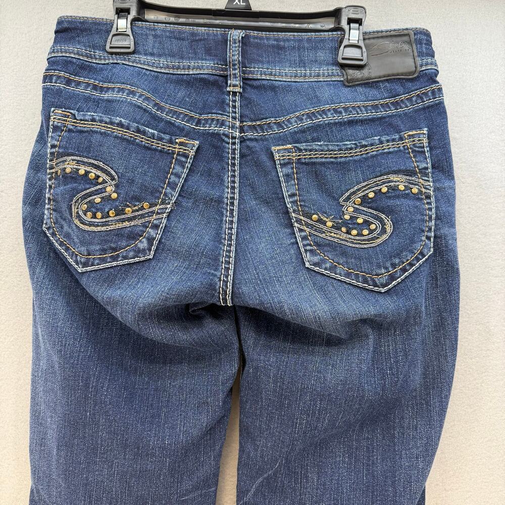 Silver Jeans Women's 27X33 (4) Blue Mid Slim Boot Cut Rivetted Pocket Western - Picture 3 of 15